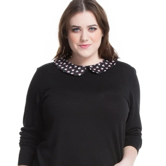 Disney Black Sweater with Collar - Picture 1 of 10